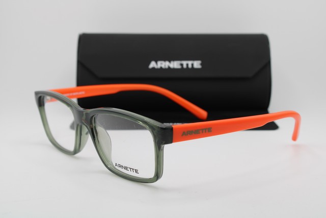 NEW ARNETTE AN 7237U 2899 CLEAR GREEN ORANGE AUTHENTIC EYEGLASSES 54-17