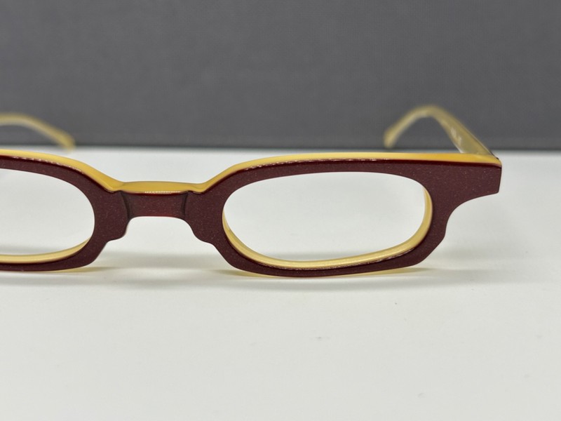 Anne Valentin Eyeglasses Frames Woman Red Brown Purple Square Slim Abaca NP:283€ gallery