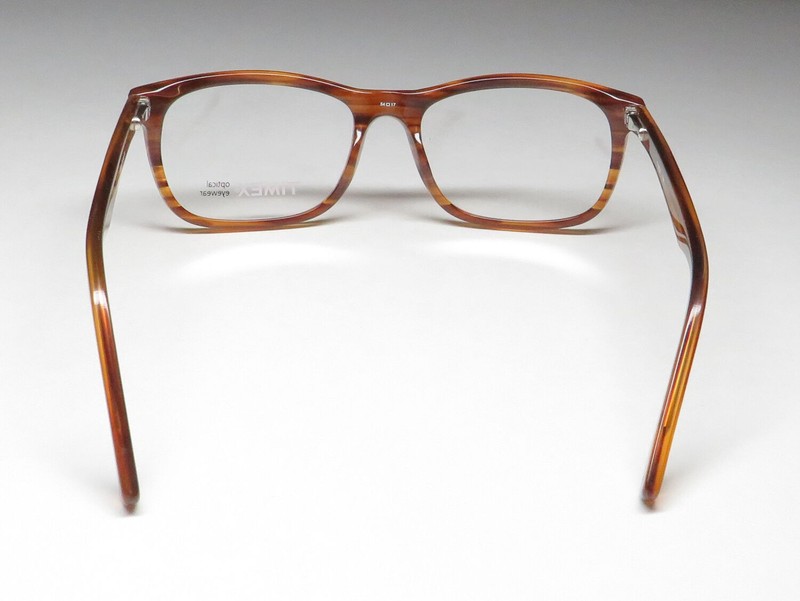 NEW TIMEX T291 EYEGLASSES 54-17-140 OVERSIZED BROWN PLASTIC TA FULL-RIM MENS gallery