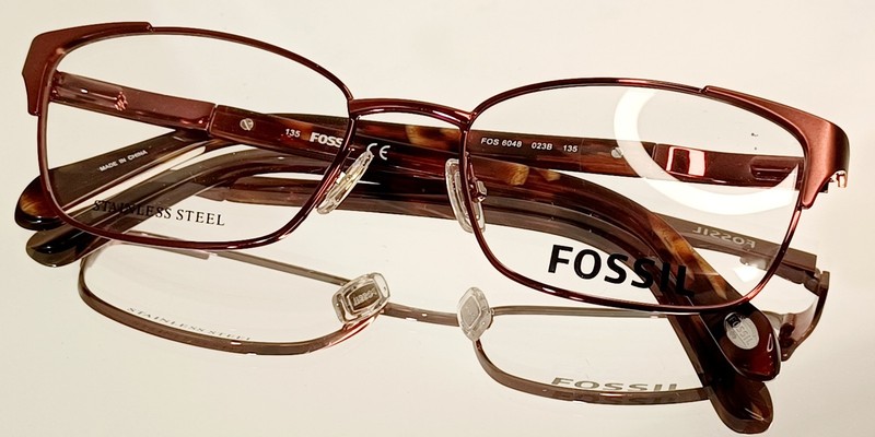 Originale FOSSIL FOS6048 023B Eyeglasses BURGUNDY New Metal 52-17-135
